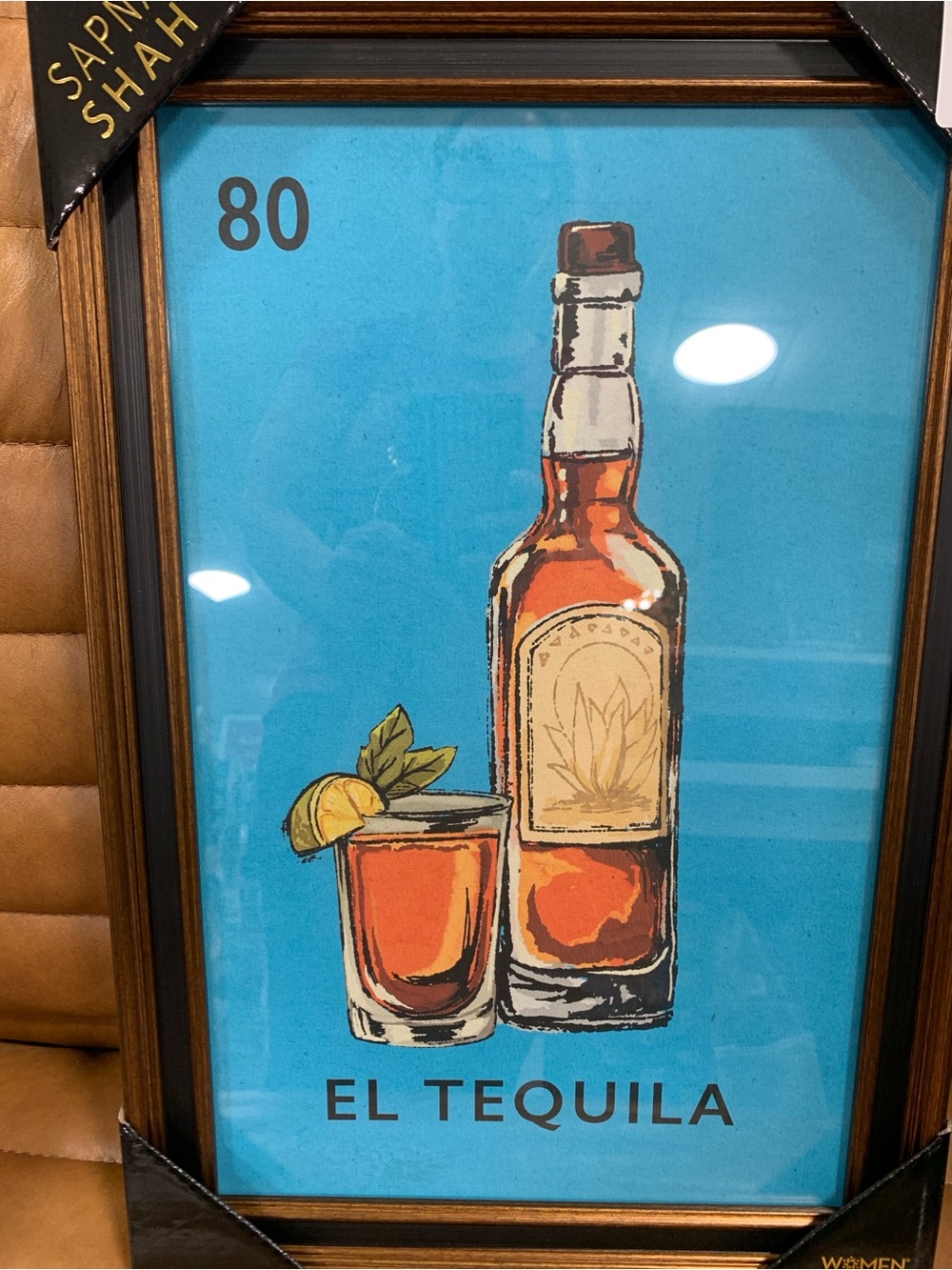 Sapna Shah El Tequila Framed Art Print - Blue Background